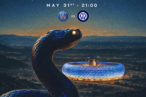 蓝蛇、安联球场、欧冠奖杯，意甲官方发布海报预热欧冠决赛